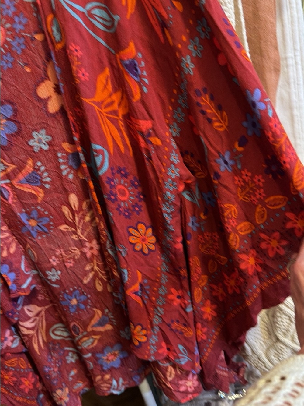 Floral Open Front Kimono - Rust Multi - Picture 2 of 2